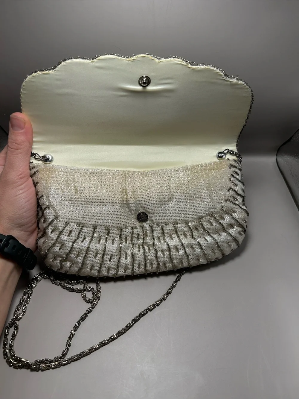 Genuine Vintage La Regale Beaded Evening Clutch with Chain Strap